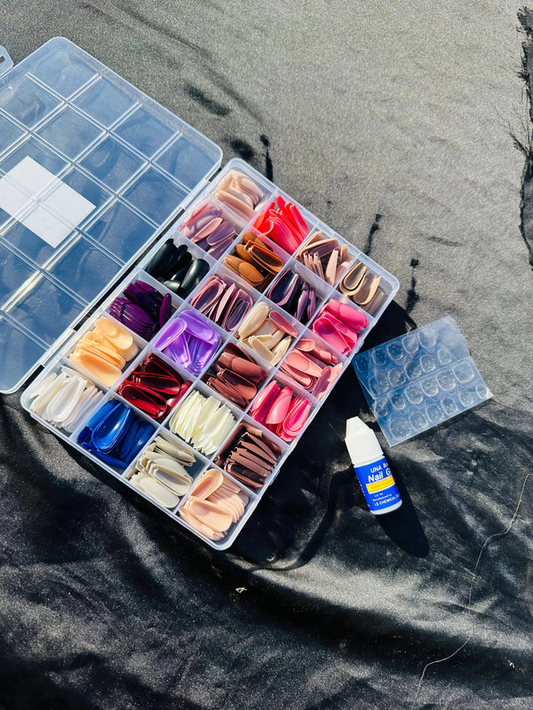 576PCS False Nails Tips Short Coffin/Almond French Artificial