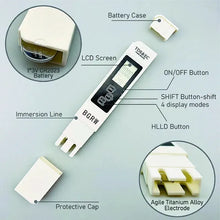 1PC White Digital Water Quality Tester TDS EC Meter Range 0 to 9990 Multifunctional Water Purity Temperature