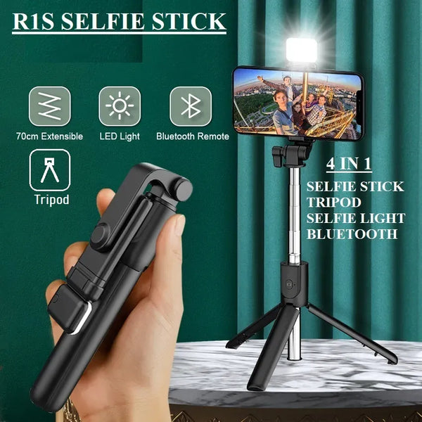Bluetooth Wireless Selfie Stick Tripod Extendable With Flash Light